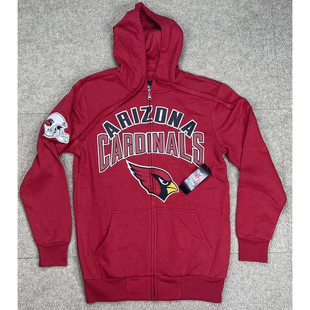 NFL‎ Arizona Cardinals Team Apparel Full Zip Long Sleeve Hoodie Size Small